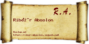 Ribár Absolon névjegykártya
